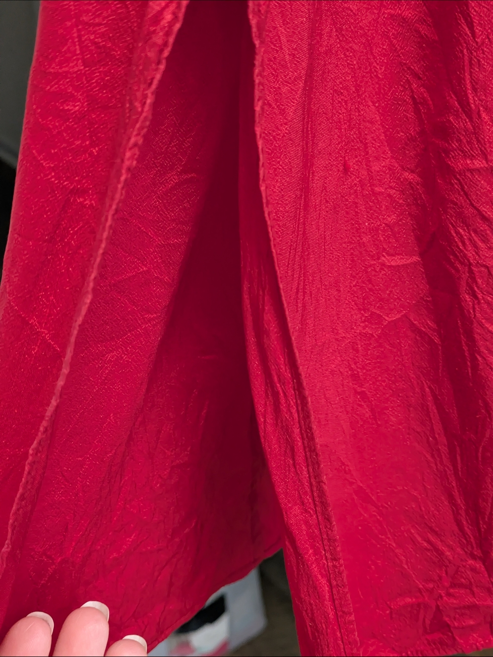 Red Button-Front Tunic Top - Picture 7 of 12
